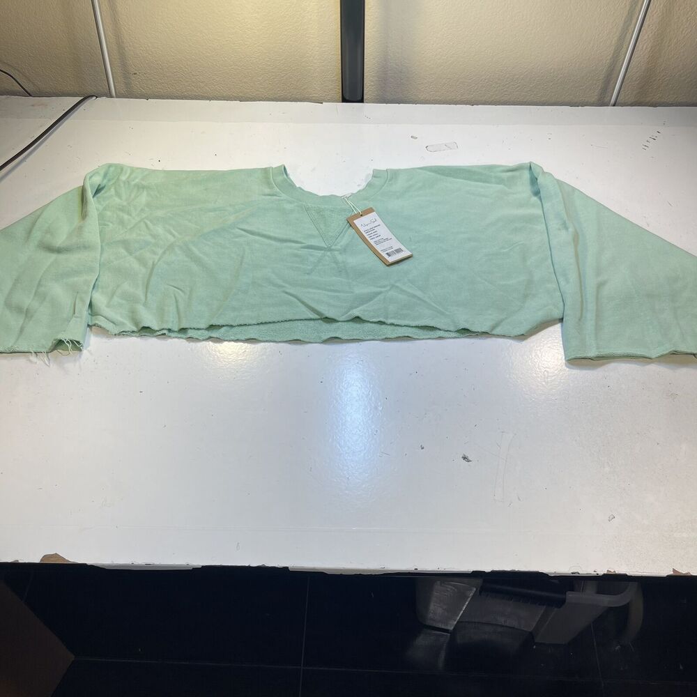 NEW NWT $68 NIYAMA SOL yoga dancer active CROP KIMONO SWEATSHIRT Womens S Mint